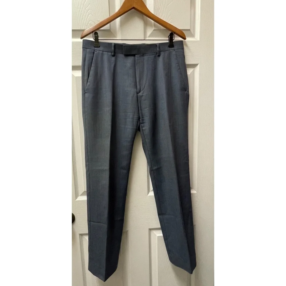 Banana‎ Republic Men's 32x32(30.5) Wool Birdseye Tailored Slim Fit Dress Pants